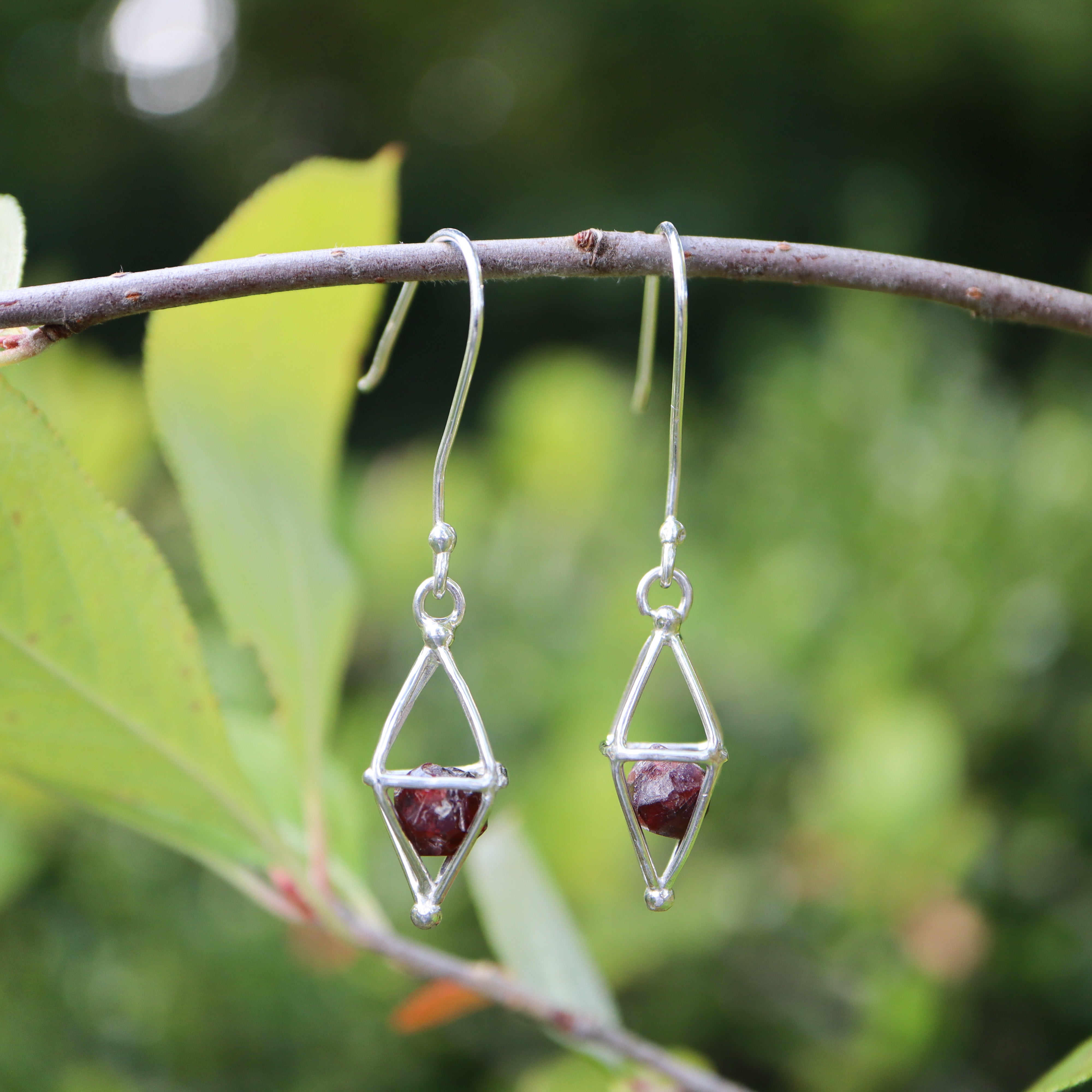 Garnet Dangle Earrings