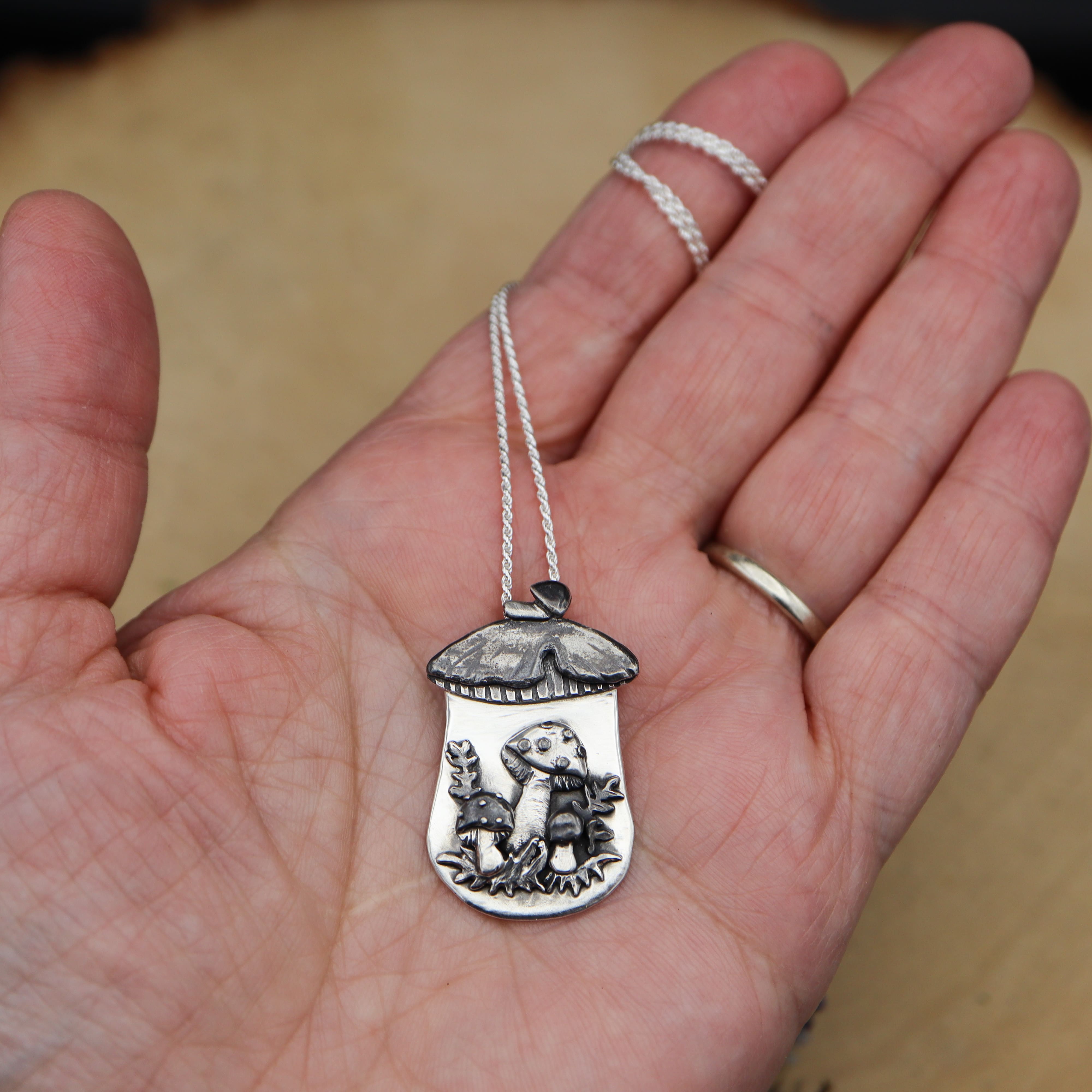 Merry Mushroom Necklace and Earrings