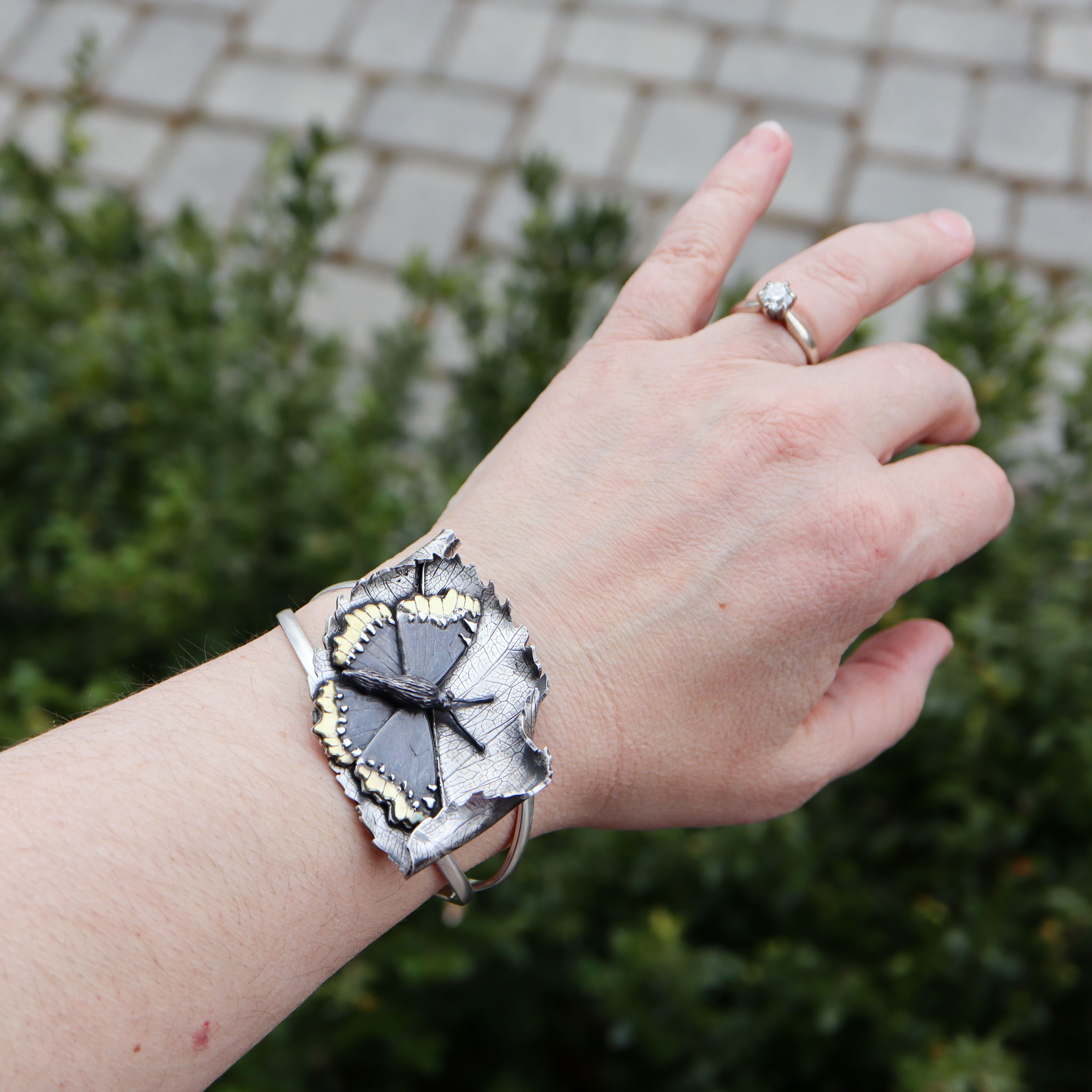 Mourning Cloak Butterfly Bracelet