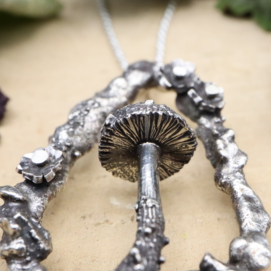 Solitary Strength Mushroom Necklace