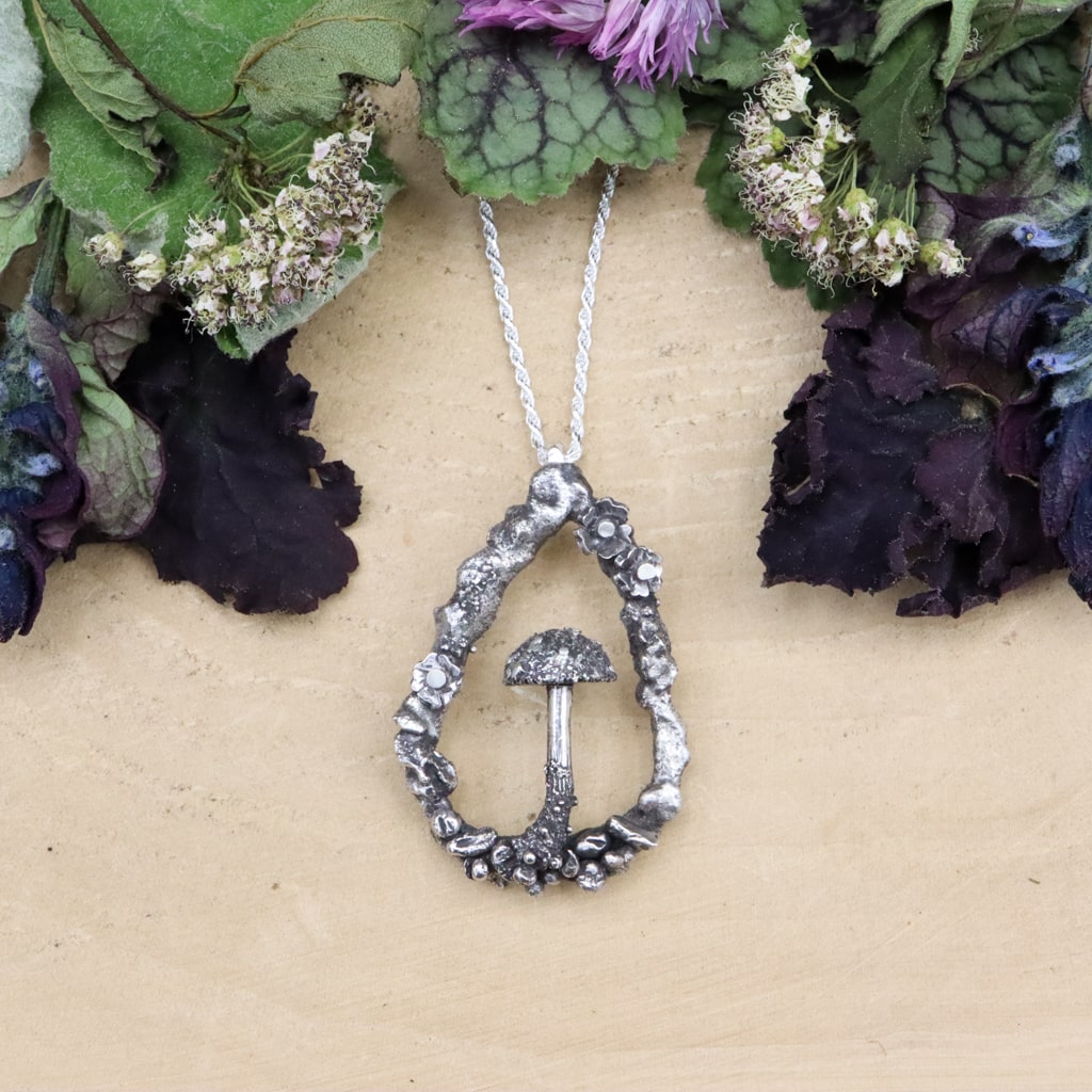 Solitary Strength Mushroom Necklace
