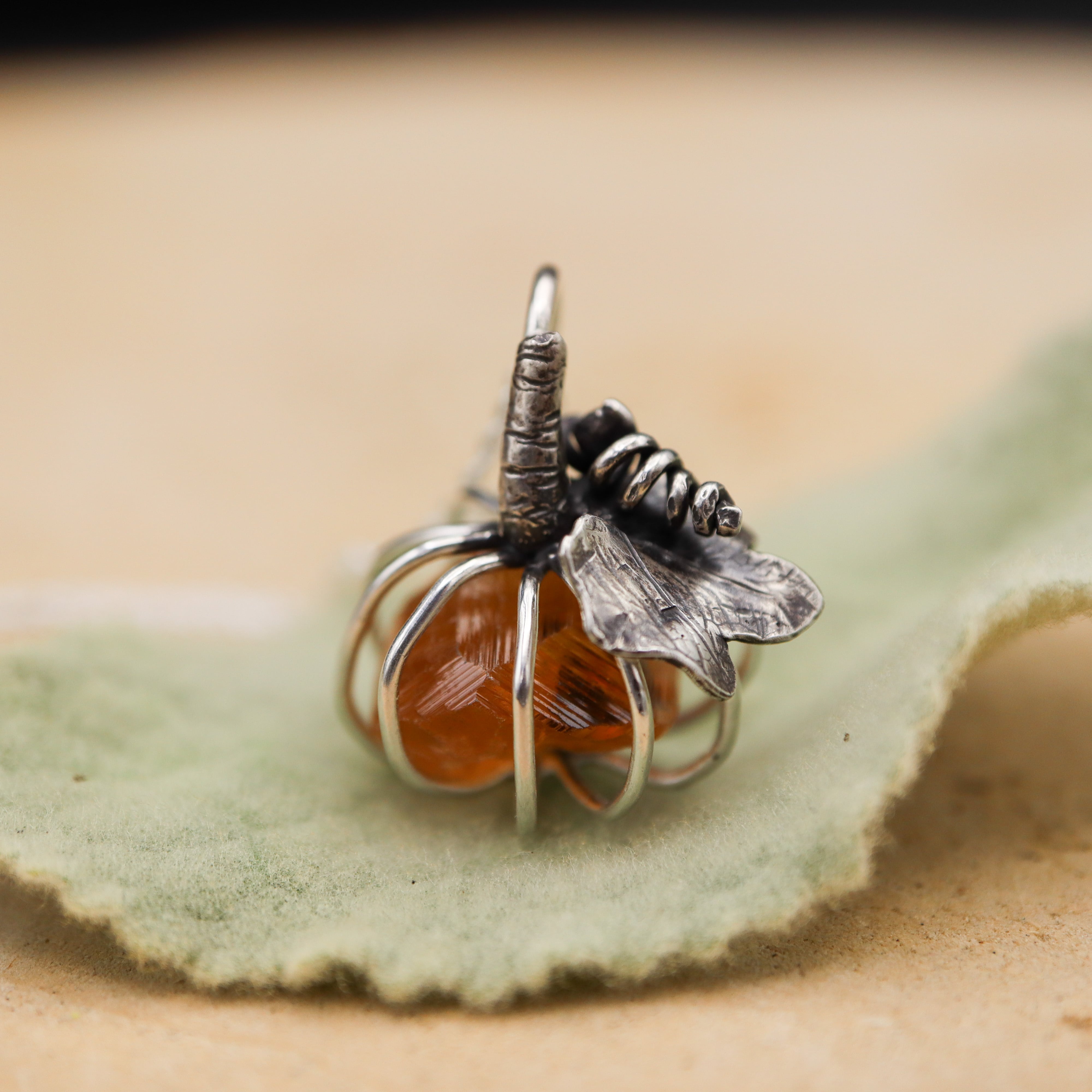 Pumpkin with Spessartine Garnet Necklace