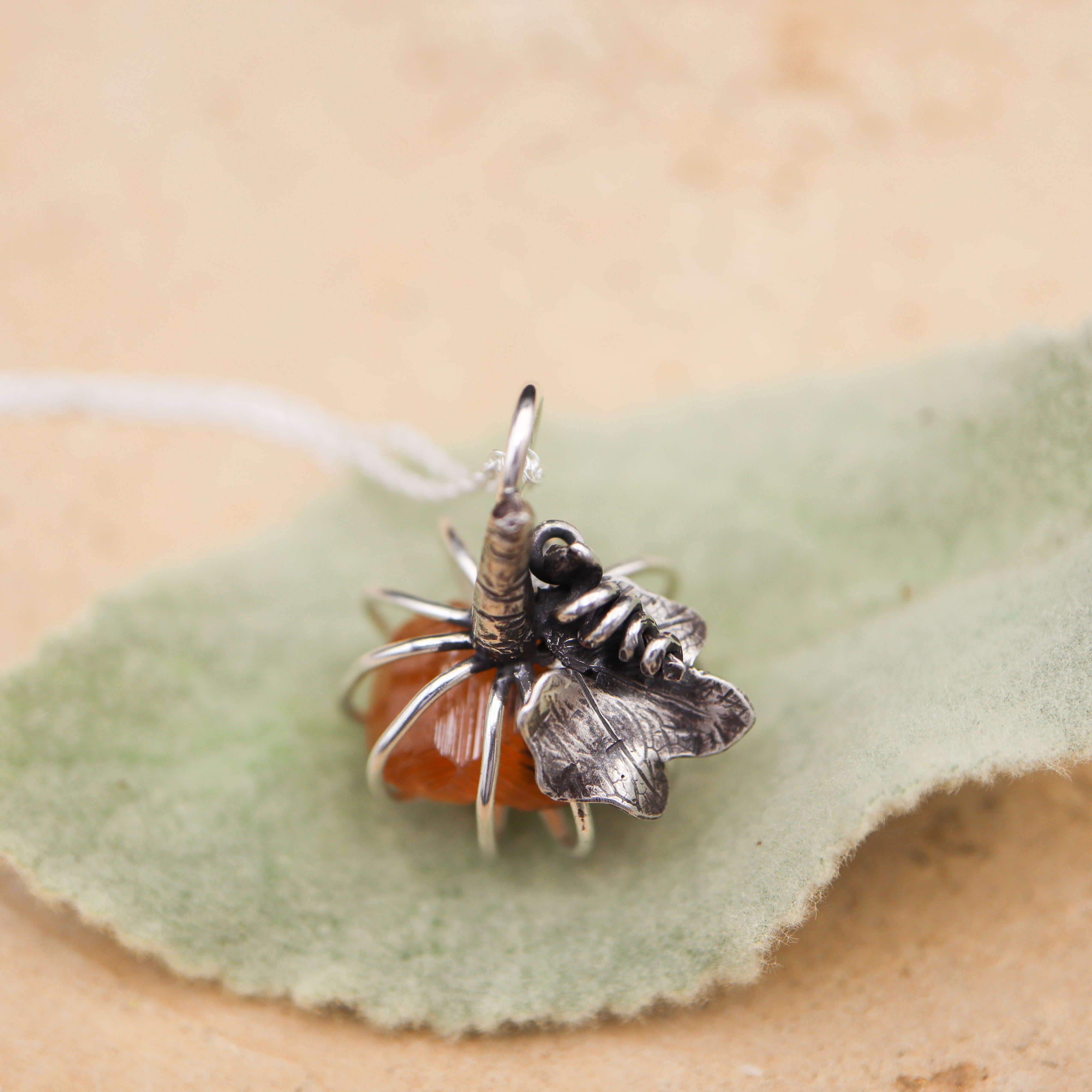 Pumpkin with Spessartine Garnet Necklace