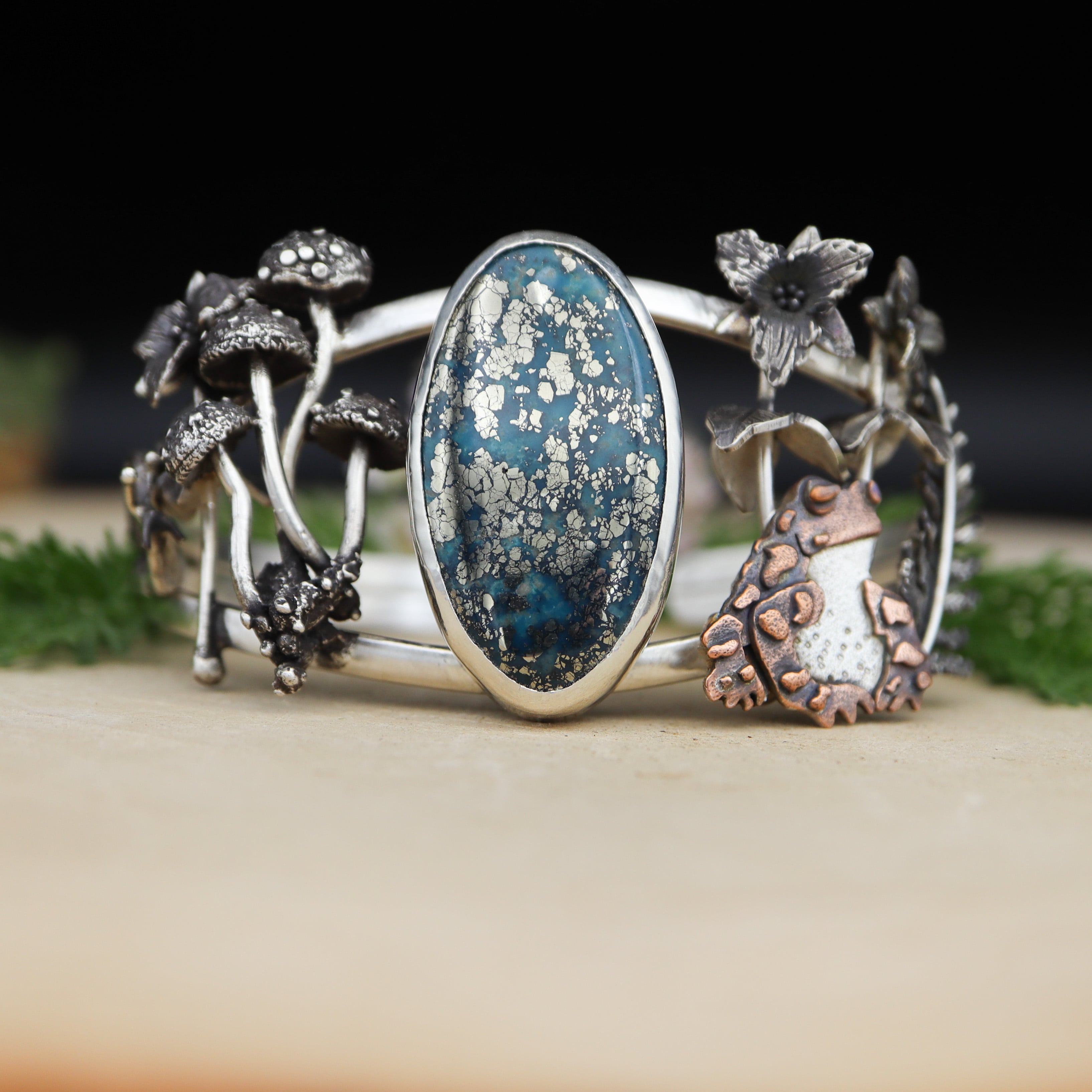 Toad & Snail in the Trillium Turquoise Bracelet