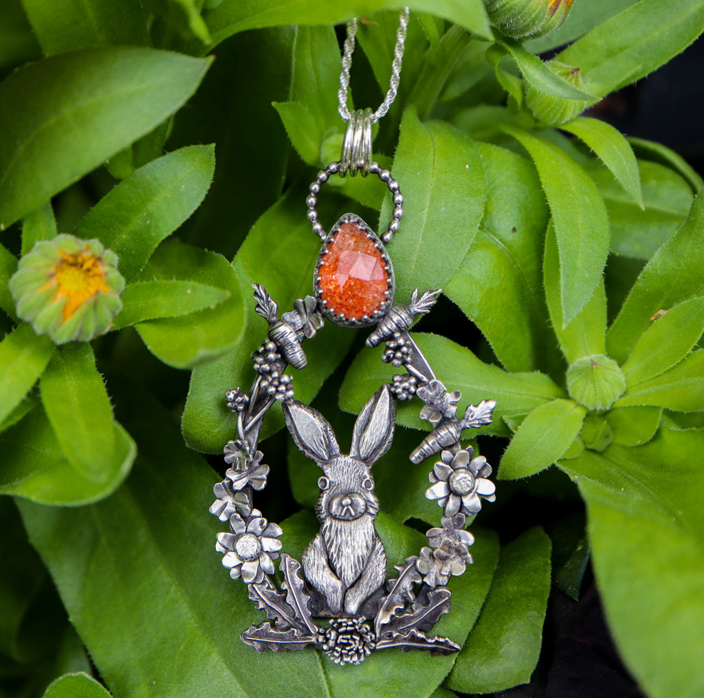 Bunny in his Garden Necklace