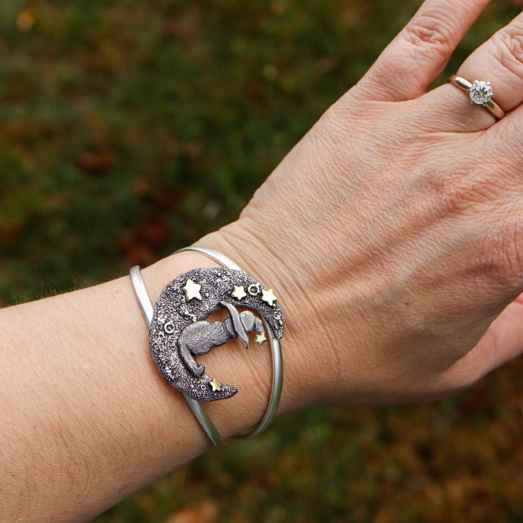 Black Cat in her Moon Bracelet