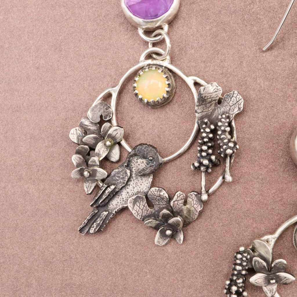 Chickadee Hoop Earrings - Bird Collection