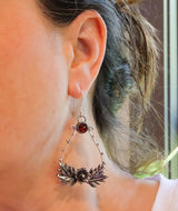 Poppy and Garnet Hoop Earrings