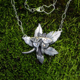 Luna Moth on her Sweet Gum Tree Leaf Necklace