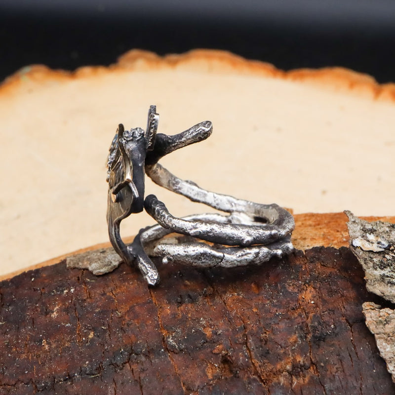 Luna Moth Twig Ring