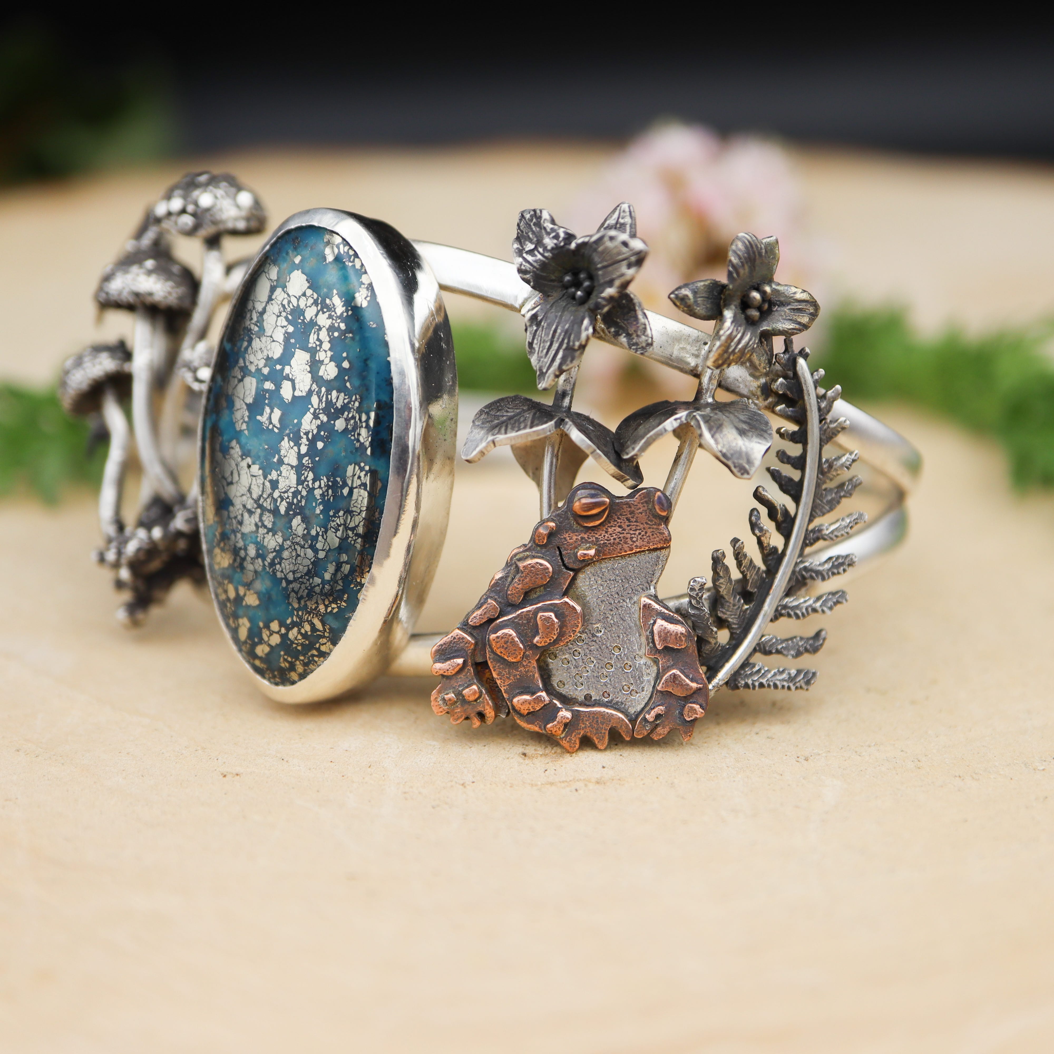 Toad & Snail in the Trillium Turquoise Bracelet