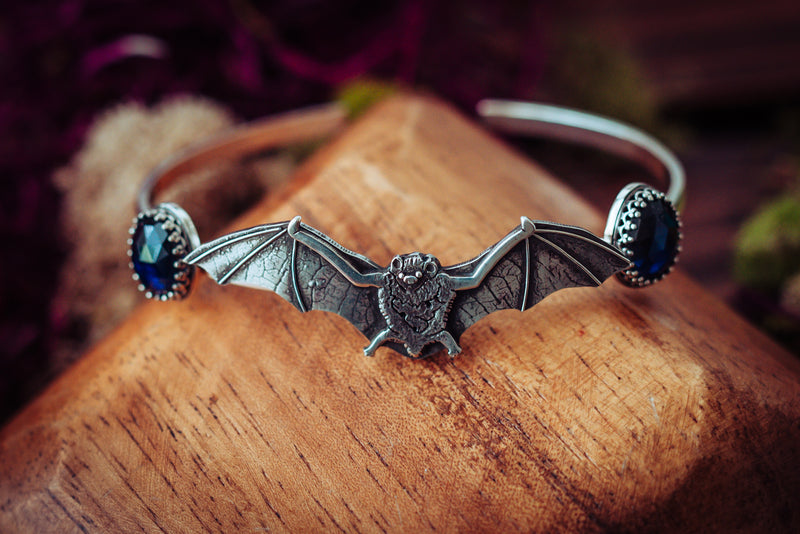 Gemstone Adorned Bat Bracelet