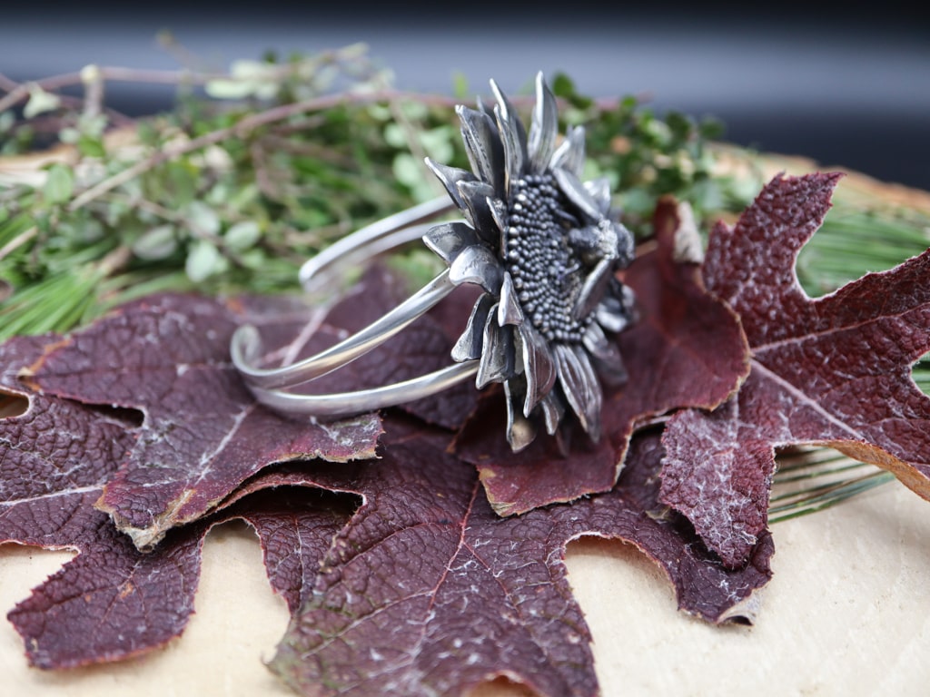 Bumblebee and Sunflower Cuff