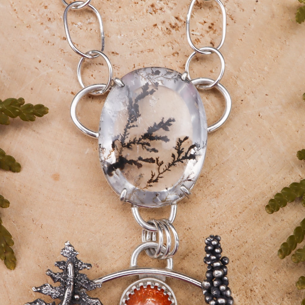 Monarch in the Ferns Necklace