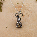 Handcarved Squirrel with Heart Necklace