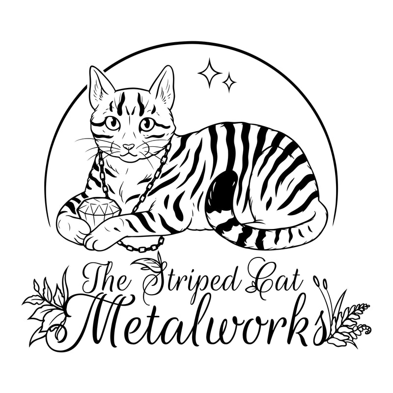 A gift certificate gift card for The Striped Cat Metalworks. 